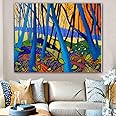 MhY David Hockney Winter Trees Canvas painting Modern Pictures Canvas Print Poster For Living Room Wall Abstract Art Decoration 60cm x90cm No Frame