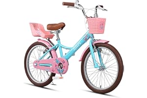 Glerc Sasha 12 14 16 20 pollici Bicicletta per bambini in stile retrò per bambine da 2 a 12 anni con seggiolino per bambole
