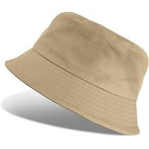 Vancavoo Vissershoed voor dames, boonie, heren, zomer, katoen, omkeerbaar, licht, UV-bescherming, emmerhoed, A-beige, Eén maat