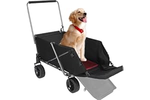 REDcamp Chariot pliable pour chien avec extrémité arrière extensible, très résistant, 134 L, chariot de camping utilitaire avec roues pour le sport et le shopping