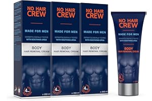 ‎NO HAIR CREW NO HAIR CREW 3 x Enthaarungscreme für Männer – Sanfte & gründliche Haarentfernung in 4-8 Minuten – Ohne Schnittrisiko & Rasurbrand (Set 3 x 200 ml)
