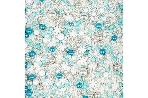 ‎SUPER STREUSEL Super Streusel Schneegestöber Eiskönigin Schneeflocken Als Elsa Tortendeko | Kuchendeko Eiskönigin Tortendeko Essbar mit Schoko perlen | Ohne AZO-Farbstoffe (90g)