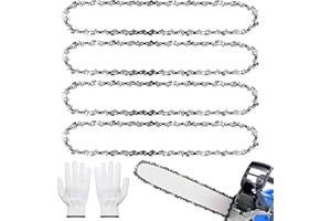 SUNOYA Lot de 4 Chaine de Tronconneuse, 3/8" 52 TG 1,3 mm 35 cm, Chaînes a Faible Rebond, Chaîne de Tronçonneuse pour Diverses Tronçonneuses avec Longueur de Coupe 35 cm, 14 pouces, avec une Paire de Gants