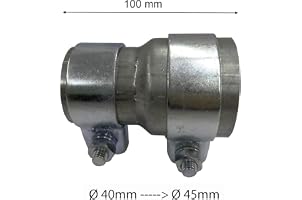 2 Fascette Di Scarico Universali A Banda Larga - Diametro 43,5 Mm - Morsetti In Acciaio Zincato Per Collegamento Tubi Di Scarico Auto E Moto