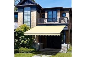 Green Bay 2.5 x 2m Manual Awning Garden Patio Canopy Sun Shade Shelter Retractable Cream