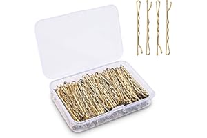 JEWAN Spinki do włosów, 150 sztuk, falowane spinki do włosów, metalowe szpilki Bobby, zestaw spinek do włosów dla dzieci, dziewczynek, akcesoria do włosów, do salonu fryzjerskiego (złote)