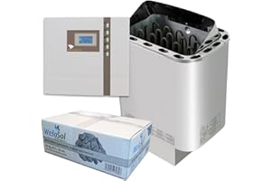 ‎WELL SOLUTIONS Well Solutions Set | Saunaofen Edelstahl Next 6 kW | Externe Sauna Steuerung Premium D1 | Sauna Technik Set aus dem Hause Well Solutions