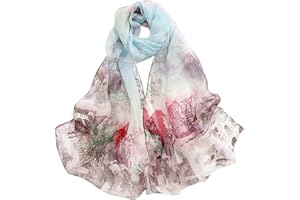 FAIRYGATE Women's Scarves & Wraps Lightweight Chiffon Neck Scarf Eye Catching Colours Pattern Ladies Scarf 20A42