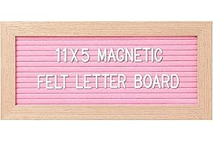 G GAMIT Small Magnetic Felt Letter Board 11x5Inch with Changeable Letters and Numbers, Message board Letter Sign Board in Wood Frame for Anoucement&Notification(Pink)