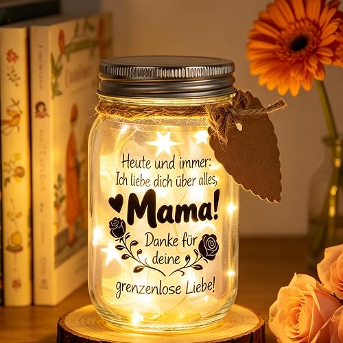 CCILAND Muttertagsgeschenk für Mama, Muttertagsgeschenk LED Flaschenlicht,Geschenke für Mama zum Muttertag, Geburtstagsgeschenk, Originelles personalisiertes Geschenk für Muttertag