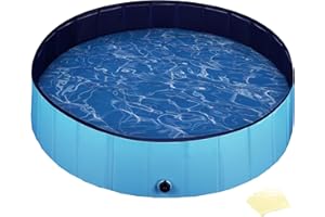 Fudajo Hundepool 100 x 30 cm rutschfestes Hundeplanschbecken, Hundeschwimmbad faltbar aus PVC, Hundebadewanne mit verstärkten Kanten, tragbarer Pool für Hunde