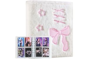 Ddayup Kpop Photocard Binder Fliege Stern Card Binder Kpop Binder a6 Photocard Holder Kpop Plüsch-Fotokartenhalter Kpop Fotoalbum Halter mit 10 Blätter 4 Fächer Fotosichthüllen für Album Notizbuch