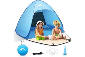 Purebox Pop Up Beach Tent Small (for 1-3 Persons)/ Large (for 2-4 Persons) Double Zipper UV Protection Portable Extra Light Garden BBQ Hiking Tent