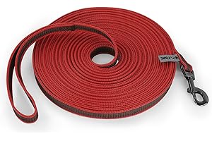 Wolfone 3m Red Lightweight Training Dog/Cat Lead， Non-Slip Latex Silk Daily Dog/Cat Lead for Large Medium Small Dog/Cats， Fit for Recall，Camping， Walking
