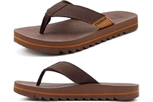 COFACE Men's Flip Flops With Arch Support Comfort Yoga Mat Orthopedic Thong Sandals for Man 2025 Leather Beach Flip-Flop Non-Slip