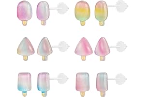 AoedeJ Plastic Earrings for Sensitive Ears Plastic Studs Earrings Hypoallergenic Plastic Earrings for School Stud Earrings for Girls