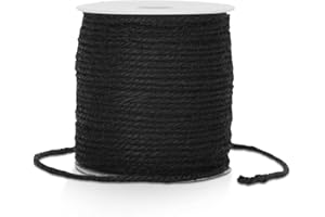 G2PLUS 100 m naturalny sznurek jutowy, czarny sznurek jutowy, sznurek ogrodniczy, 3 mm sznurek do piekarzy, do ogrodnictwa, opakowań prezentowych, rękodzieła