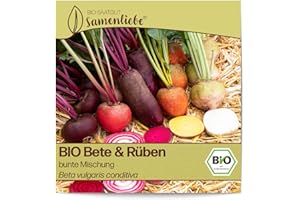 Samenliebe BIO Bete & Rüben Samen alte Sorte bunte Mischung 150 Samen samenfestes Gemüse Saatgut für Gewächshaus Freiland und Balkon BIO Gemüsesamen