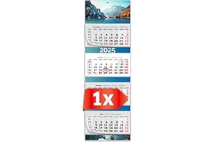 PRIMUS-PRINT.DE PRIMUS PRINT XXL Calendario 2025 – Multiblocco da parete – Calendario da 4 mesi – Calendario annuale a blocchi – con data cursore – incluse vacanze e vacanze – diversi motivi – [ 1 x Wildsee ]