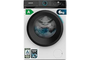 Cecotec Lave-linge à Chargement Frontal 6 kg Bolero DressCode 6160 Inverter, 1200 tr/min, 11 Programmes, Basse Consommation, Moteur Inverter Plus, Vapeur Maximale, Drum Clean, Programme Rapide 15'