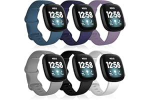 Flearitzo 6 Pack Bracelet Compatible pour Versa 3/Versa 4/Sense/Sense 2 - Bracelet de Remplacement Réglable - Bandes Remplacement de Sport Souple pour Femme Homme(6 Couleurs)