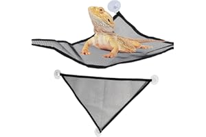 VAEIORP 2 unidades Hámacas de malla para reptiles Accesorios para lagartos, serpientes, geckos (negro)