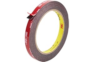 FIXCHORD 3M VHB Cinta Adhesiva Doble Cara Extra Fuerte, Cinta Adhesiva de Montaje Fuerte e Impermeable para Tiras de Iluminación LED, Decoración de Hogar y Oficina, Negro (15.4FT×0.39IN)