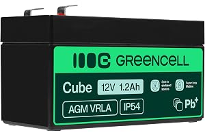 Green Cell 12 V 1,2 Ah (4,6 mm) 1 200 mAh VRLA AGM-batteri | Cyklenbeständig förseglad lead-acid bly ersättningsbatteri solpa