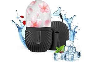 Joyeee Ice Roller Facial, Rodillo de Hielo Facial de Silicona Reutilizable, para Masaje Facial, Aliviar Ojos Hinchados, Ayuda a Reducir Los Poros, Negro