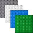 shineFinder 4 baseplate Set Building board Compatible with Lego, 7.5"x7.5", Base Plates with 24 x 24 studs, Construction Toy for Children (4 Pieces)