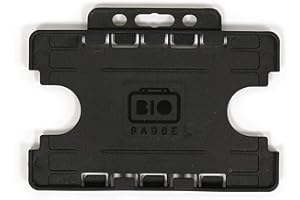 Customcard Ltd Double Sided ID Card Holder, Two Sided Badge Holder, Rigid ID Card Holder for Two Cards Black (Pack of 1)