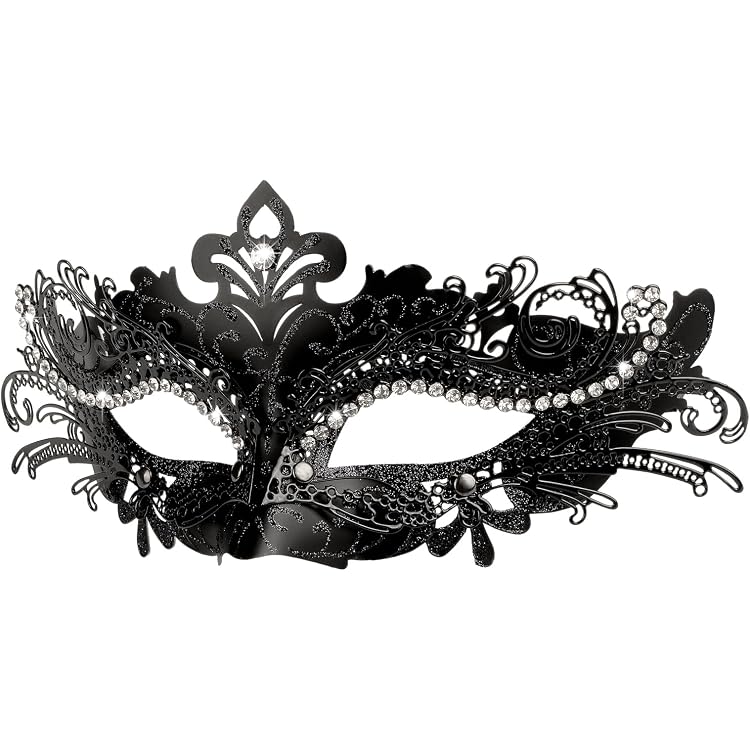 Schwarze Halbmaske – Venedig Maske Aus Kunststoff, Verstellbar, Für Karneval & Cosplay
