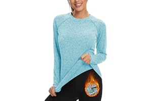 Soneven Camiseta Manga Larga Mujer Running Deporte Camisetas Térmica Elásticos Ropa Deportivo de Running Fitness Otoño Invierno