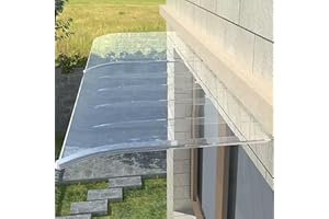 ZLOVNE Pensilina Tettoia per Porta Balcone Esterno,Pensilina Copriporta in Policarbonato Trasparente,3 Mm,Tendalino per Finestra Invisibile,Parapioggia Tettoia Tenda da Veranda (40x40cm/16"x16")
