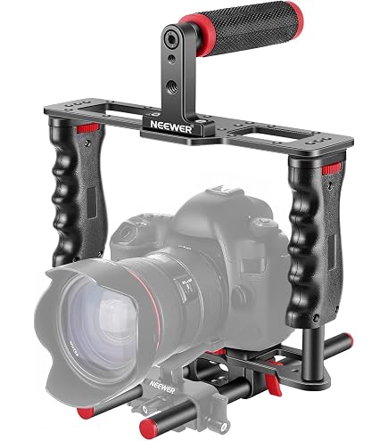 Cage Montage Vidéo Zeadio - Compatible Appareils Photo Et Caméras - Poignée Supérieure - Alliage Aluminium