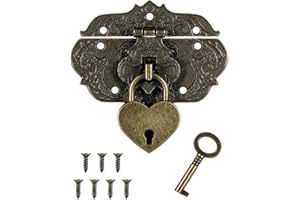 QLEUIFT 1 pcs Chiusure antiche vintage, design in ferro bronzo, chiusure per mobili, Lucchetti per scatole di legno, lucchetti per scatole, accessori per scatole di legno