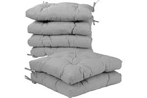 Viste tu hogar Pack 6 Stuhlkissen, 45x45x5 cm, Dreidimensionaler Effekt, Füllung aus 100% Polyester, Ideal für Esszimmer, Terrasse, Wohnzimmer, Farbe Hellgrau