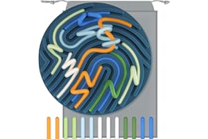 NiToy Silikon Sensorik Activity Board, Sensorik Spielzeug für Kinder, Reise-freundliches Activity Board für Hand-Augen-Koordination und Stressabbau，mit 13 Zubehör Schnüren (Dunkelgrün)
