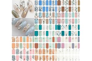 NAILDOKI Autocollant Ongle 3D Nail Stickers, Nail Art Auto-Adhésif Ongle Décalque Belle Mode Décoration pour Femmes Filles Nail Foil (A-07)