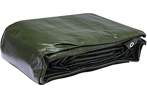 WERKA PRO Werkapro Bâche Multifonctions Noire et Verte 240 g/m2, wodoszczelna plandeka do użytku na zewnątrz, bardzo ciężka, 6 x 10 m, 240 g/m², plandeka dwustronna 10670, zielona/czarna, 6 x 10 m