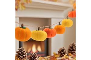 ZIDOLEY 9 Piezas Fieltro Calabaza de Felpa Decoraciones de Otoño, 3,5cm Mini Calabaza Pequeña, Halloween, Acción de Gracias, Decoración de Mesa para el Hogar, Adorno Colgante Otoñal de 135 cm
