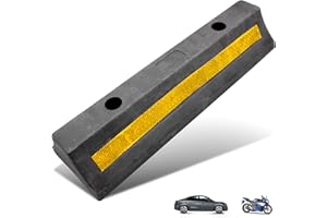 FISHTEC Butée de Parking - Butoir Parking en Caoutchouc- Butées de Roues pour Parking et Garage - Butée d'Aide au Stationnement - Cale de Roue - 50 x 15 x 10 CM