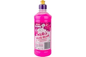 TUBAN Glitzernder PVA-Kleber für Slime 500 ml – Papierkleber – Für Spaß – Papier und Karton – Ideal zur Herstellung von Slime – Decoupage – DIY - Rosa