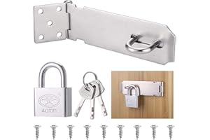 Zocipro Lucchetto Hasp in Acciaio Inossidabile 40mm, Chiavistello con Lucchetto con Viti, Chiavistello Porta, Chiusura Lucchetto, Lucchetto Cancello per Camera da Letto, Garage, Armadio
