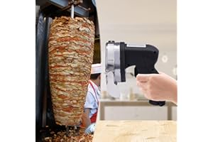 SHZICMY Cortador de barbacoa, cuchillo de kebab eléctrico, cortador de carne con batería portátil, cortador de carne de kebab turco, cortador de kebab eléctrico Quiet, grosor de corte ajustable: 1-8 mm