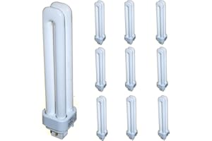BELL LIGHTING 10 lámparas CFL de ahorro de energía de 26 W, 4 pines, 26 W, blanco frío, 840 G24q-3 doble giro, 1716 lúmenes.