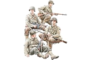 MINIART Mini Art 35407 1:35 Set di statuette di fanteria americana (4) Set 1 – riproduzione fedele all'originale, modellismo, kit di costruzione in plastica, fai da te, hobby, incollaggio, modellismo