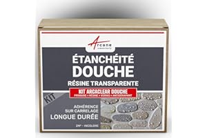 étanchéité transparente douche salle de bain sur carrelage en kit 2 m² - - ARCANE INDUSTRIES