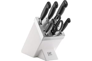 ‎ZWILLING ZWILLING Selbstschärfender Messerblock, 7 teilig, weiß, Vier Sterne