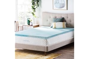 Linenspa Żelowa nakładka z pianki z pamięcią kształtu, niebieska, królowa